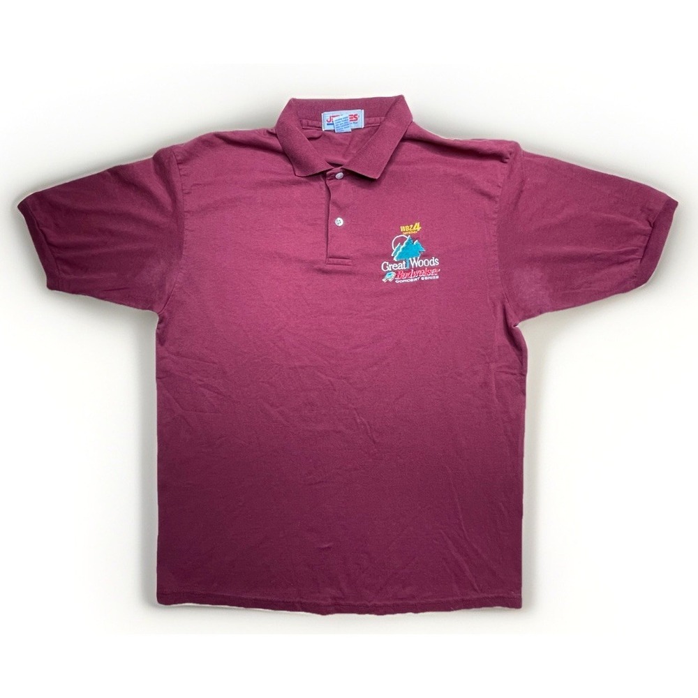 Great Woods Mass. Polo Shirt Men's L Staff Budweiser Concert Series EUC VTG 90s
